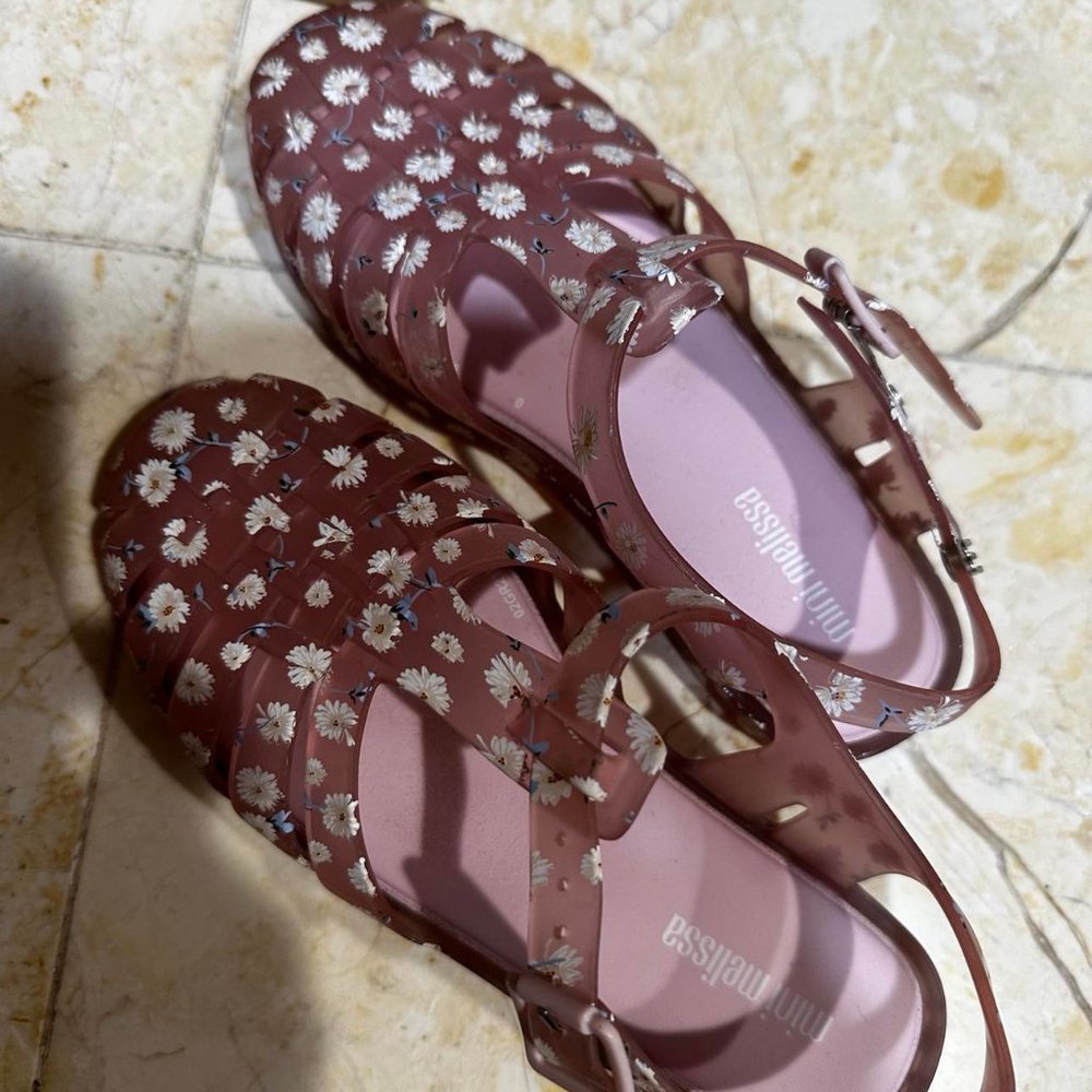 Mini Melissa Pink Flower Sandals